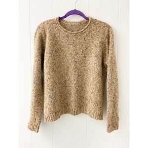 nude colored sweater, cable knit sweater